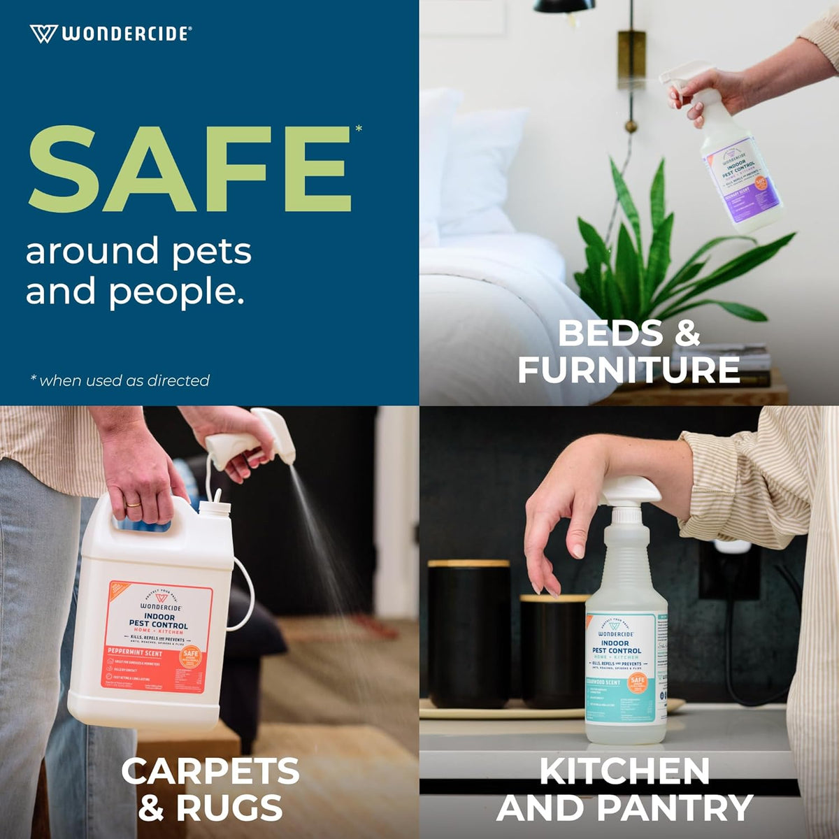 Wondercide - Indoor Pest Control Spray for Home and Kitchen - Ant, Roach, Spider, Fly, Flea, Bug Killer and Insect Repellent - with Natural Essential Oils - Pet and Family Safe — Rosemary 32 oz