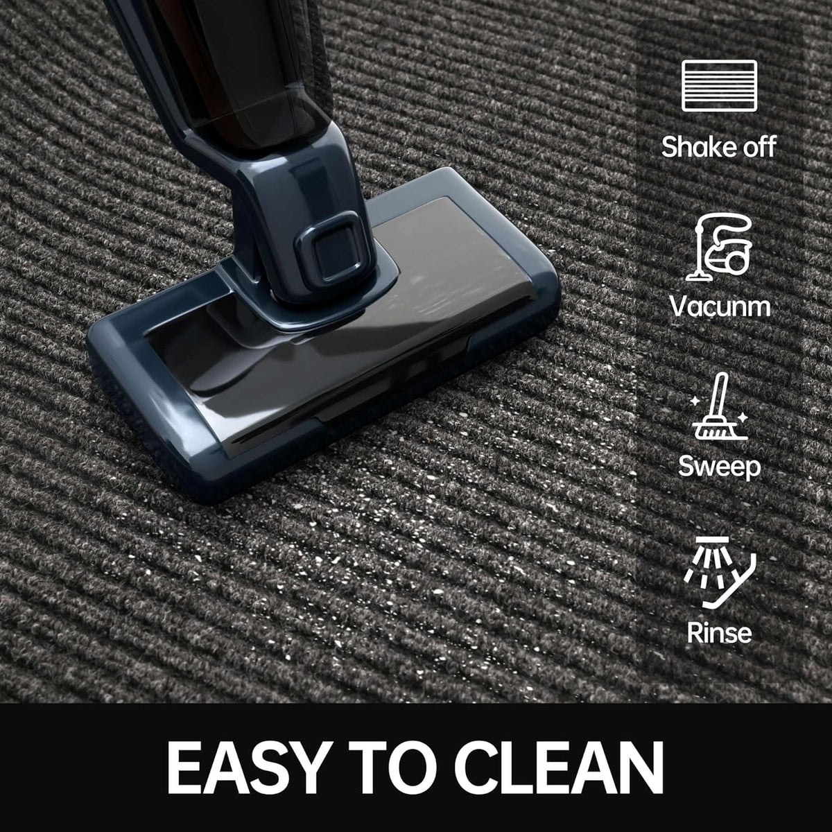 Front Door Mat, 4' x 6' Heavy Duty Indoor Outdoor Door Mat for Entryway, Commercial Door Mats Entrance, Low Profile Welcome Mats Non-Slip, Durable Rubber Backing Entry Mat for Patio, Home