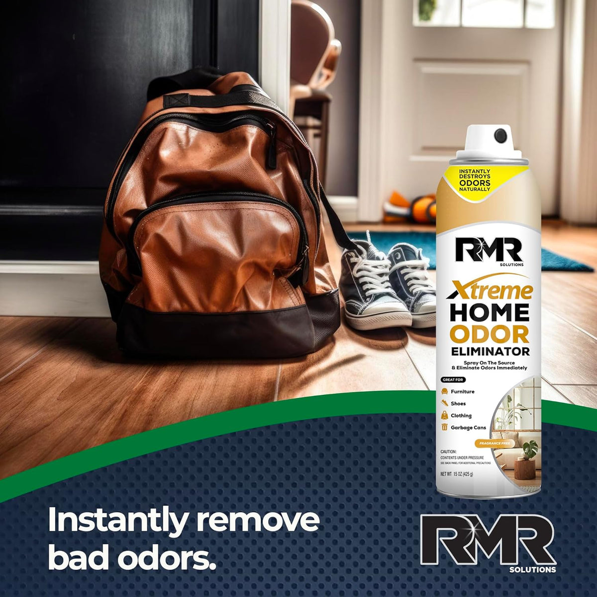 RMR Xtreme Home Odor Eliminator Spray - Neutralize Furniture, Clothing, Shoes, Garbage Cans, and More, 15 Ounces, Unscented