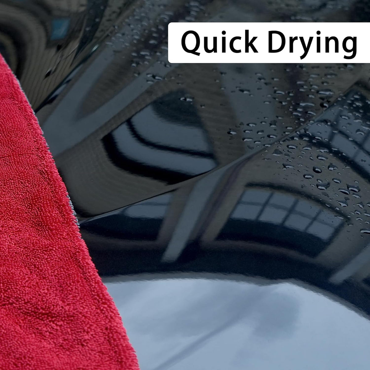 LIVOS Car Drying Towel, Premium Microfiber Towels for Cars, 1000GSM, Edgeless Twisted Loop Design, No Streaks, Scratches, or Water Spot, Absorbent Wash Towel, 18" x 24" (Red&Grey)