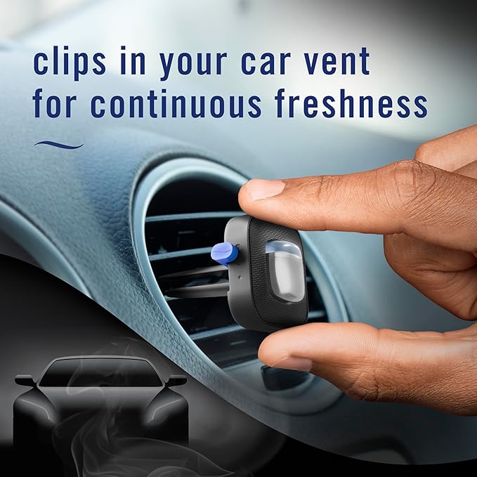 Febreze AUTO Air Freshener, Odor-Fighting Automotive Vent Clip, Noir Scent, 8 Count