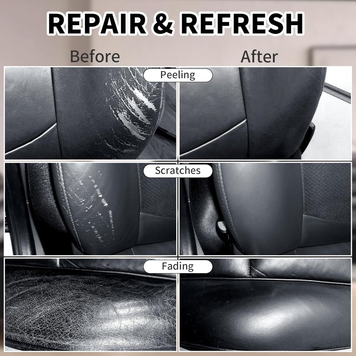 8.5oz Leather Recoloring Balm with 100ml Mink Oil,Black Leather Repair kit for Furniture and Car Interior,Leather Couch Scratch Repair,Leather Dye Paint,Mink Oil for Leather