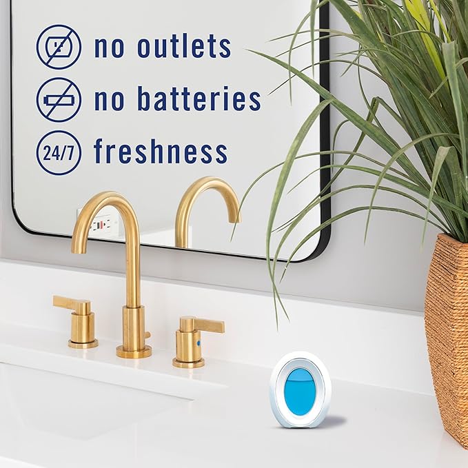 Febreze Bathroom Air Freshener, Odor-Fighting, Plug In Alternative, Air Fresheners for Home and Bathroom and Kitchen, Closet Air Fresheners, Linen & Sky Scent, 2 Count