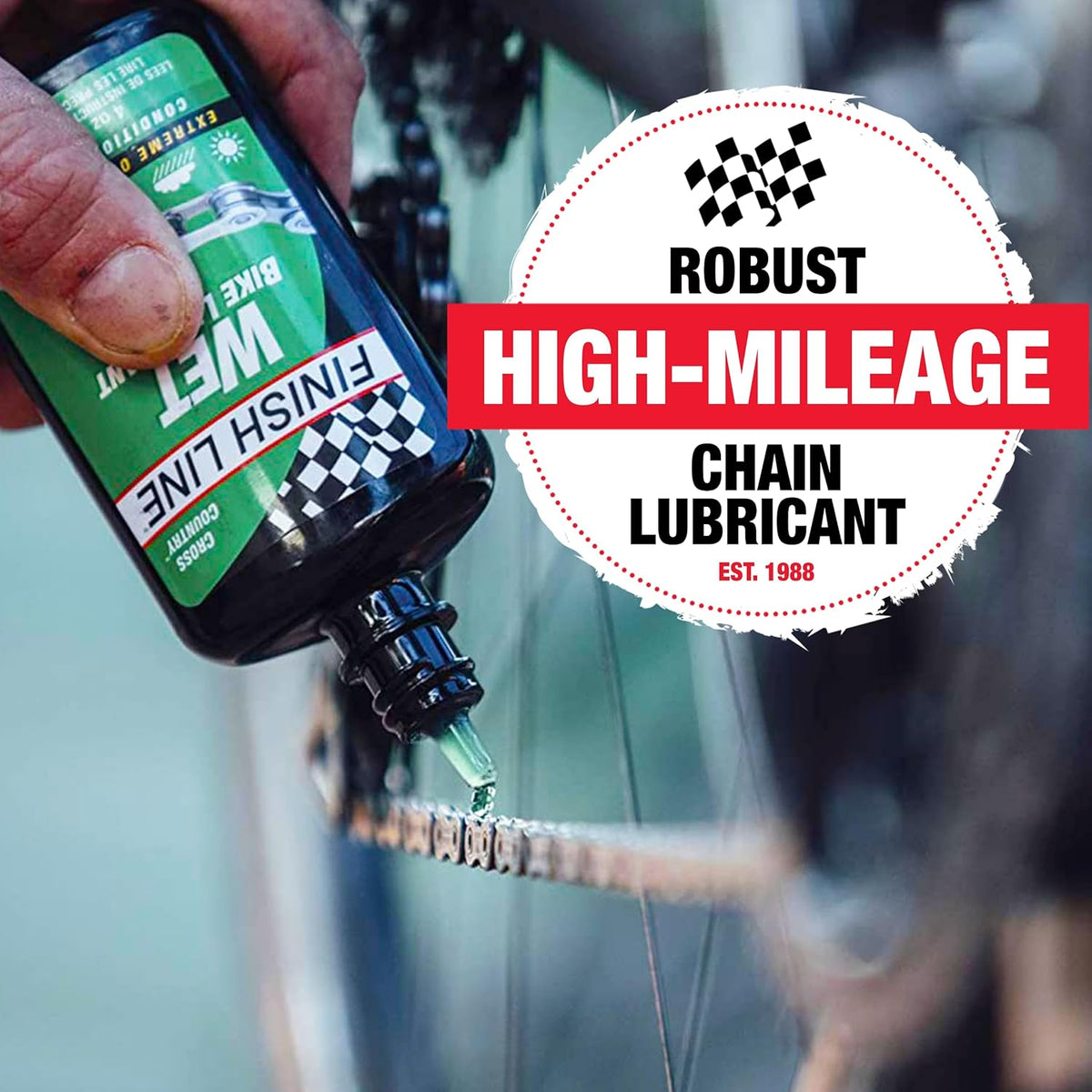 Finish Line WET Bicycle Chain Lube, 32-Ounce Quart Jug