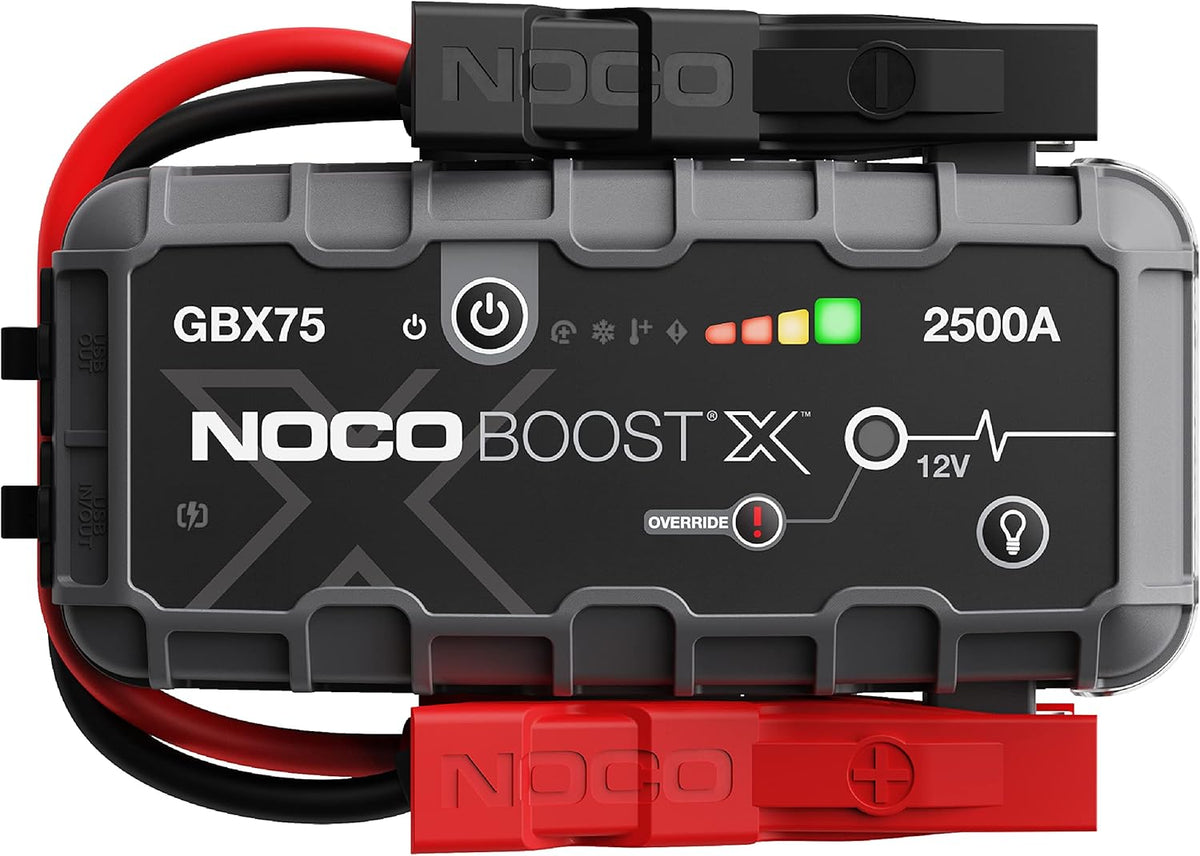 NOCO Boost X GBX75: 2500A UltraSafe Jump Starter – 12V Lithium Battery Booster Pack, Portable Jump Box, Power Bank & Jumper Cables - for 8.5L Gas and 6.5L Diesel Engines