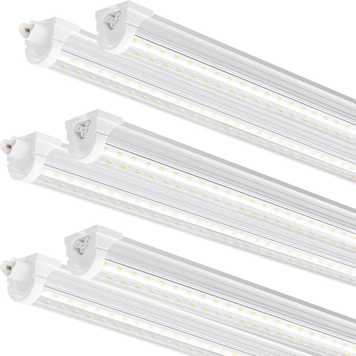 Ensenior 6 Pack 8 FT Led Shop Lights, 5000K Daylight, 10000LM Super Bright, 72W Equivalency 936W, Commercial Bay Lighting, U-Shaped Linkable Shop Lights Plug in for Garage, Workshop, FCC Certified