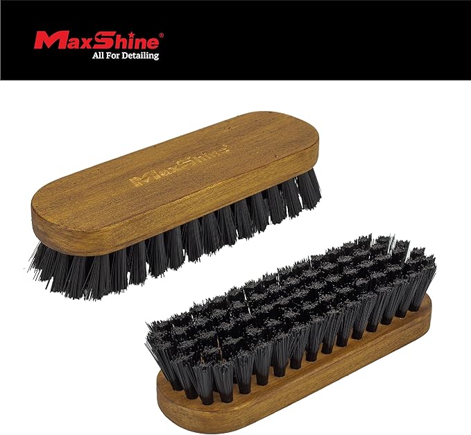 Maxshine Universal Leather & Upholstery Brush – Durable Nylon Bristles for Car Detailing – Ideal for Cleaning Seats, Carpets & Interior Surfaces – Gentle, Effective Detailing Tool