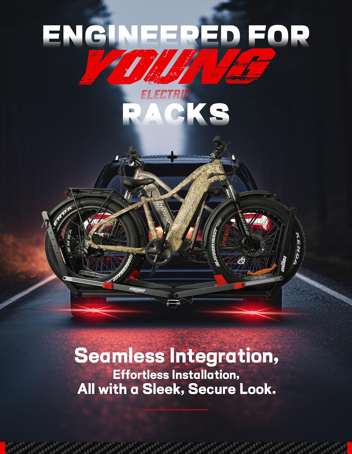 Young Bike Rack Brake Light & Plate Kit, 6 Inch 10LEDs Oval Red LED Tail Light 2PCS, FMVSS108 Certified, Waterproof Stop Turn Signal Tail Lights. Fits Young Hitch Racks #10104186