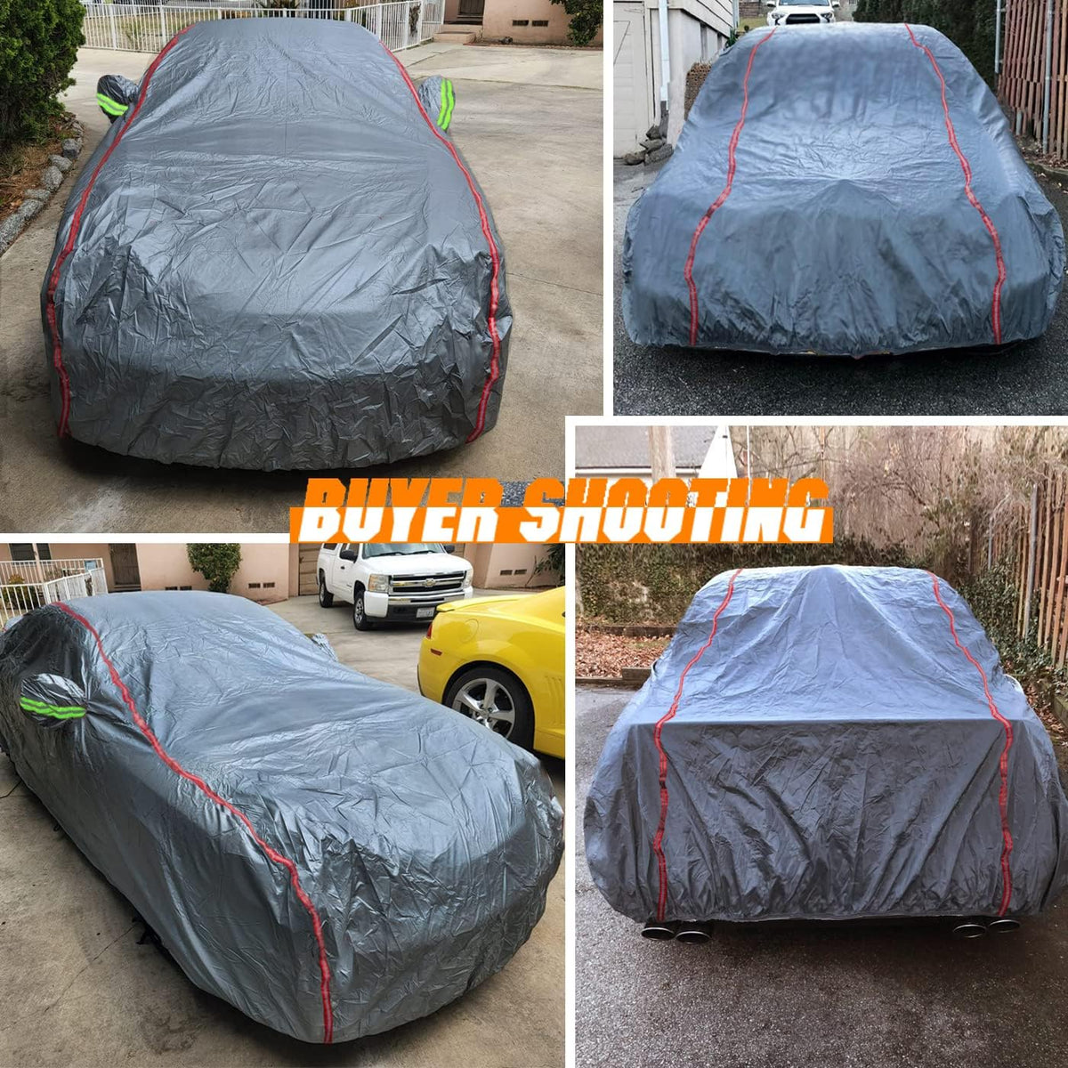 Breathable New Material, Waterproof Car Cover, Locks and Zipper Doors, Sunscreen Waterproof UV Prevention Snowproof Wind and Windproof,Suitable for Indoor Outdoor,for Sedan (188" to 198") C3