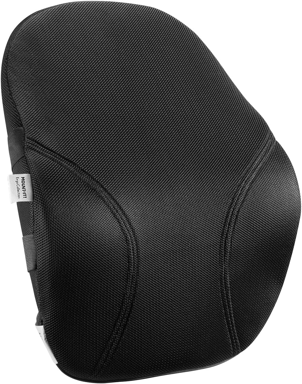 Mount-It! Office Chair Cushion, Lumbar Support Pillow for Office Chair, Back Support Pillow for Desk Chair, Gaming, Home or Car with Memory Foam Filling, Relief Back Pain Improve Posture, Black Large