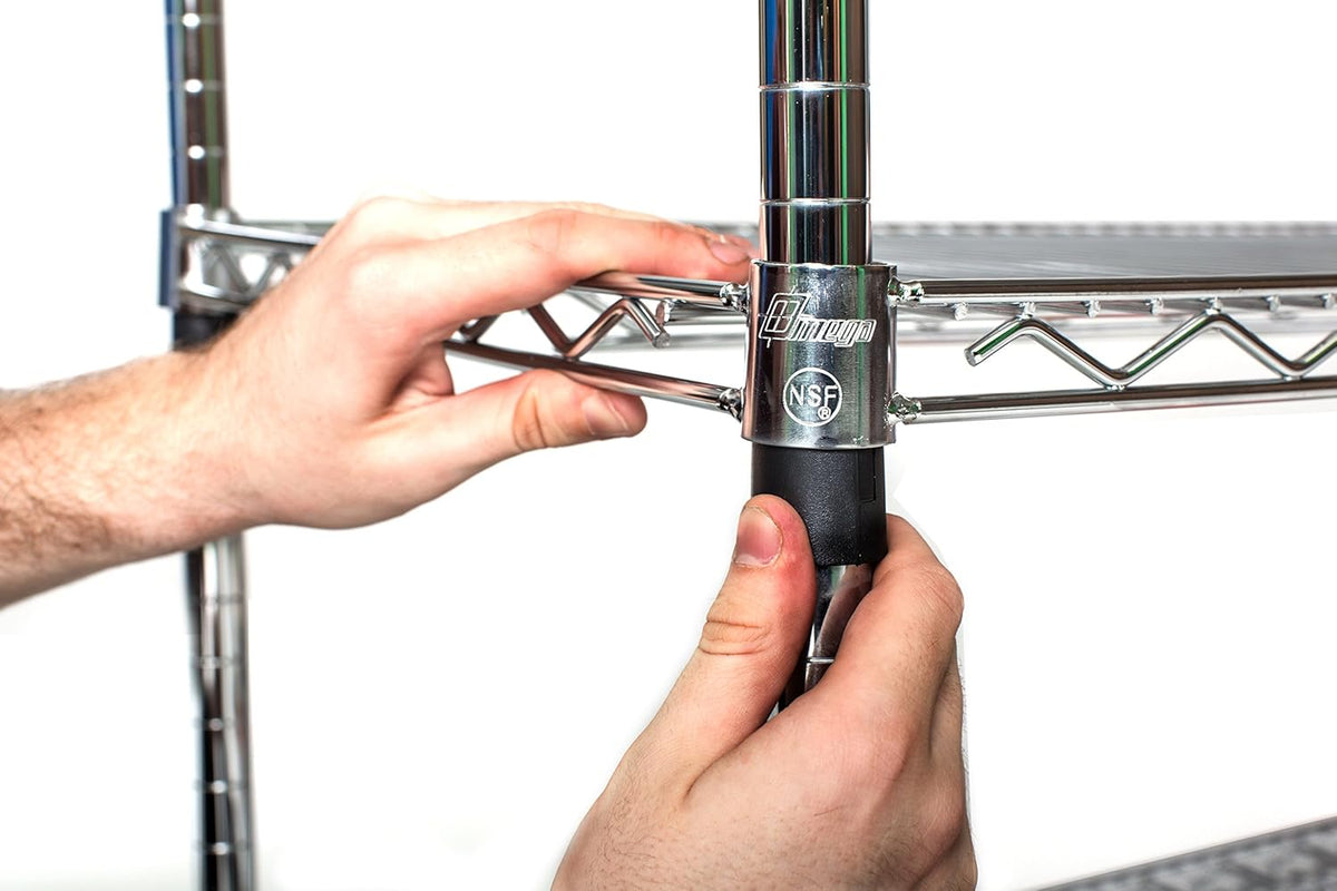 Omega 24" Deep x 24" Wide x 96" High 3 Tier Chrome Starter Shelving Unit