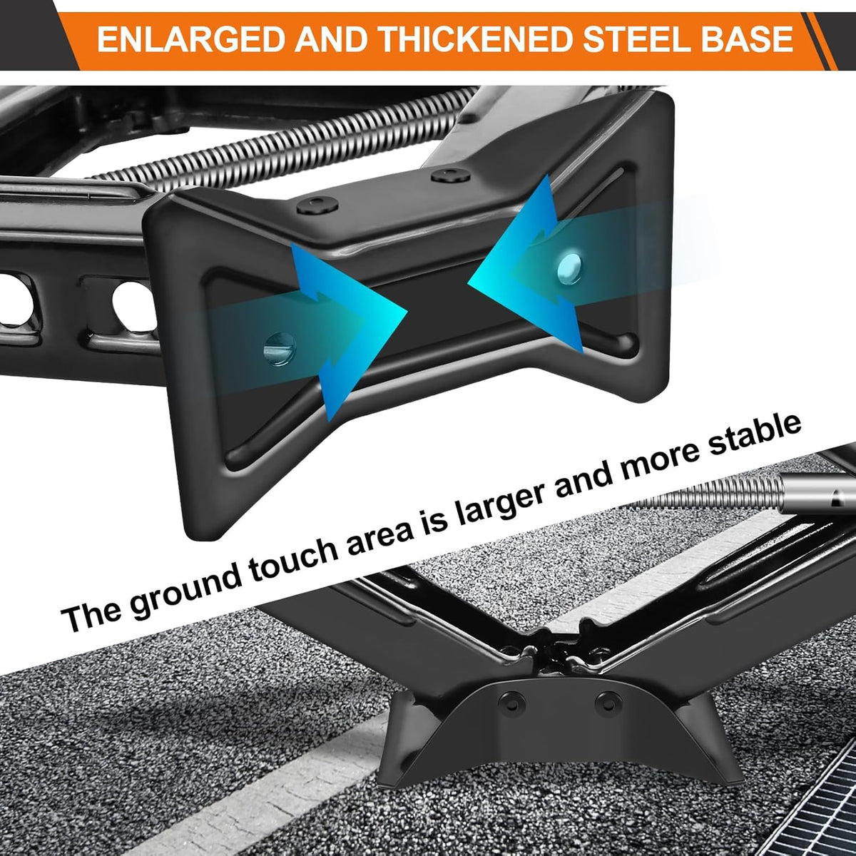 Car Jack Kit - Scissor Car Jack Max 2 Ton(4,409 lbs) Capacity Portable Emergency Tire Change Kit with Ratchet Lug Wrench - Saving Strength Design