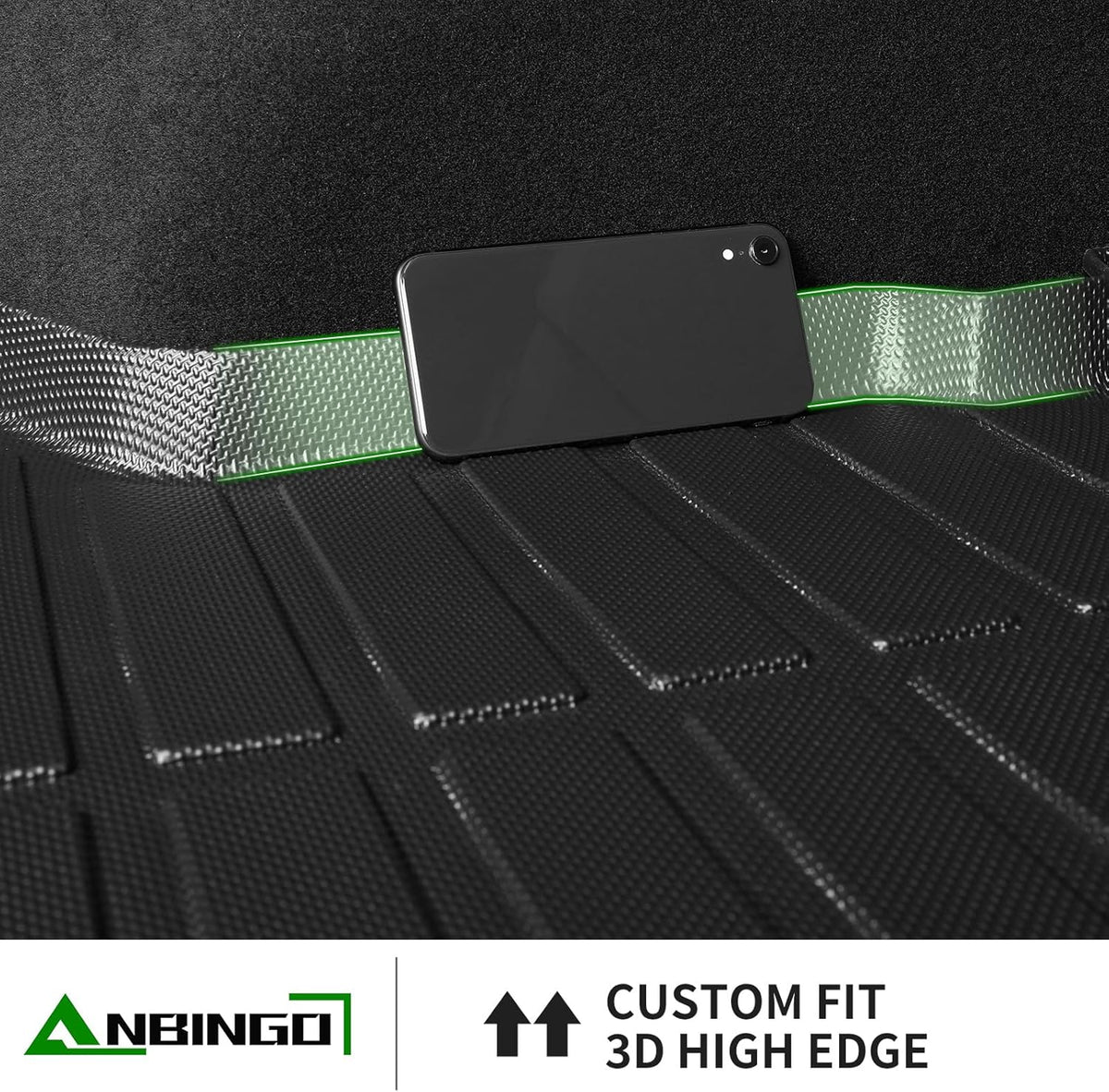 ANBINGO®-Floor Mats & Cargo Liner Custom for Porsche Cayenne 2019-2025 All Weather Protection TPE Heavy Duty Non-Slip Automotive Cayenne Floor Liners Fits Full Set Accessories, Black