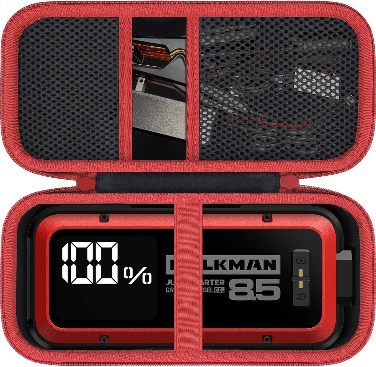 Aenllosi for HULKMAN Alpha85/Alpha85S/Alpha Pro Jump Starter Hard Carrying Case, Black+Red (Case Only)