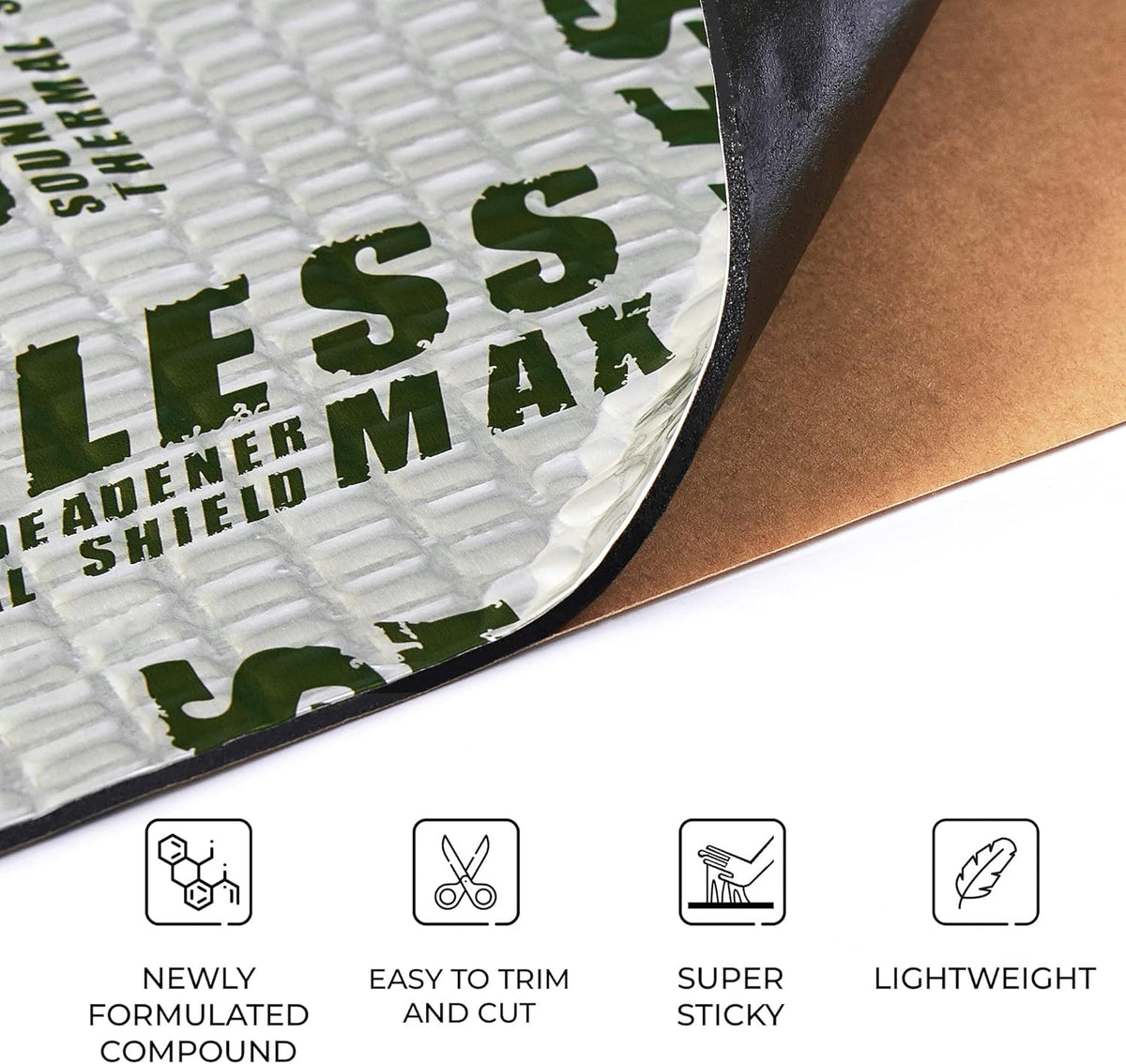 Siless Max 120 mil (3mm) 30 sqft Car Sound Deadening mat - Butyl Automotive Sound Deadener - Noise Insulation and Vibration Dampening Material (30 sqft)