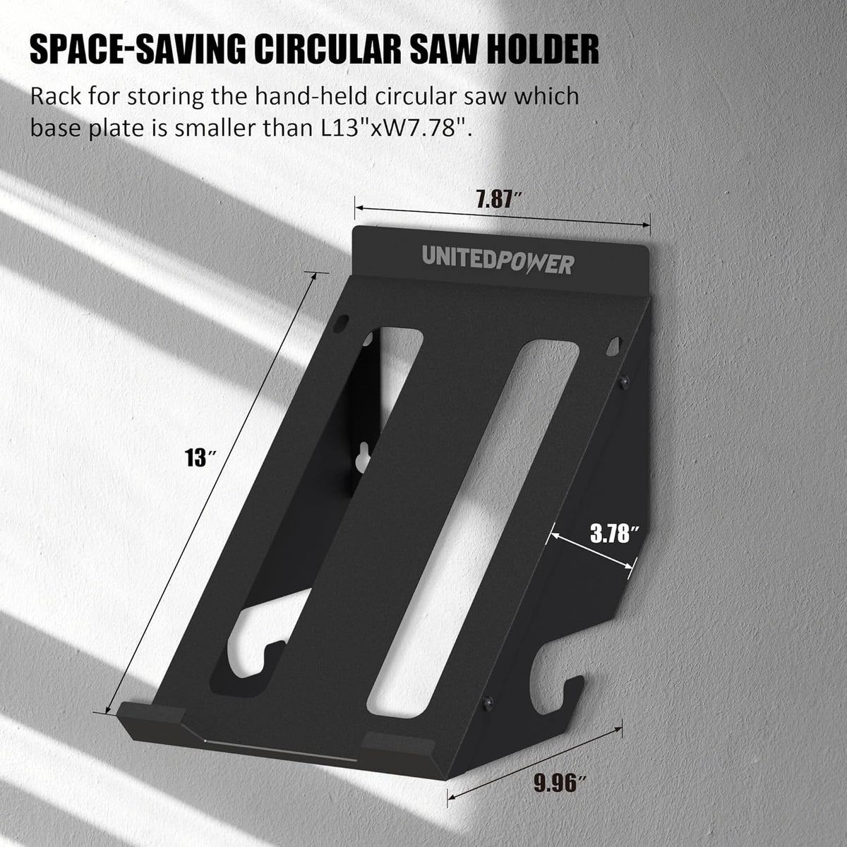 UNITEDPOWER Circular Saw Holder, Wall Mount Storage Rack Organizer for Workshop, Shed, Garage, Home, Fit Most of Circular Saw