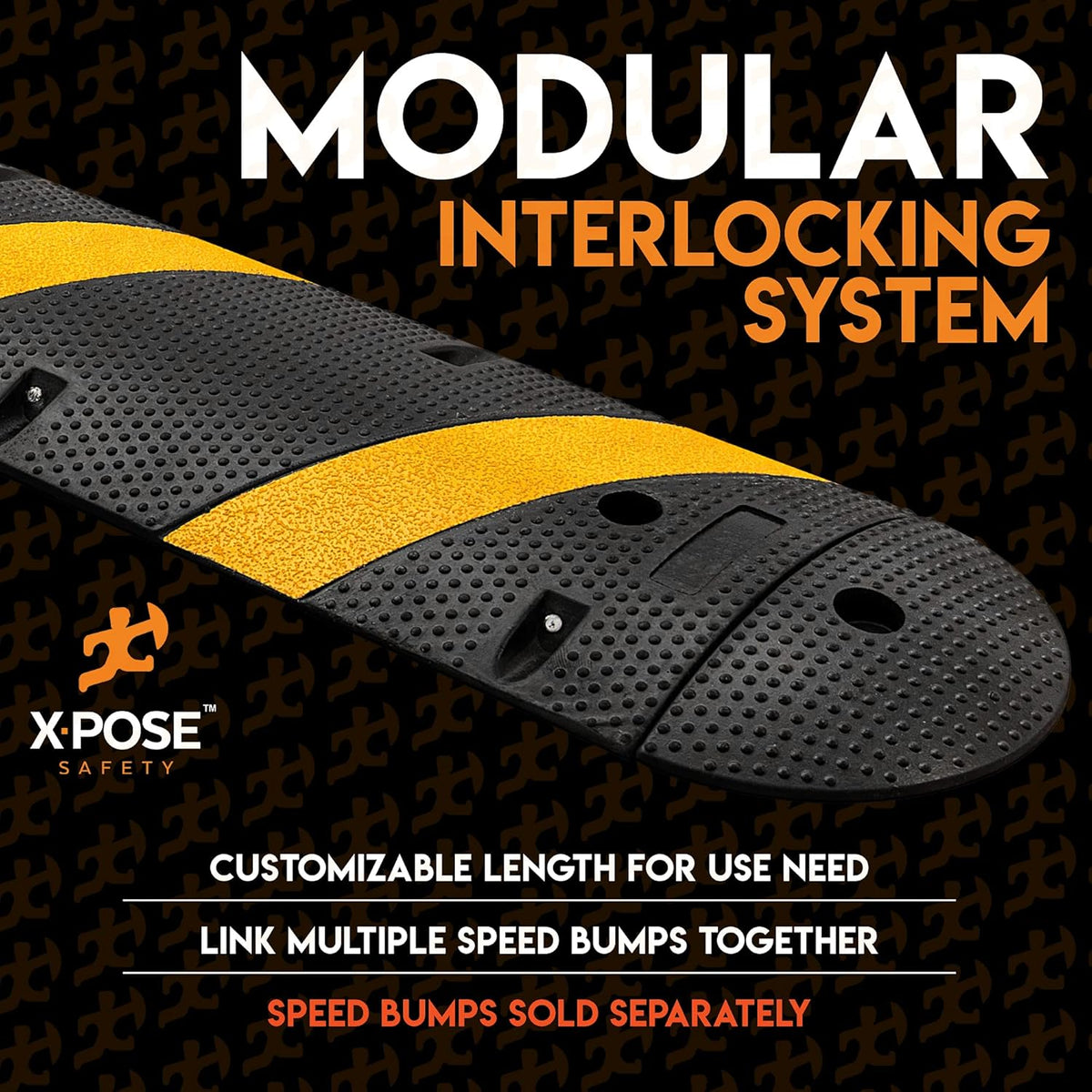 Speed Bump - Rubber Speed Hump Modular Interlocking Design - by Xpose Safety (Endcap)