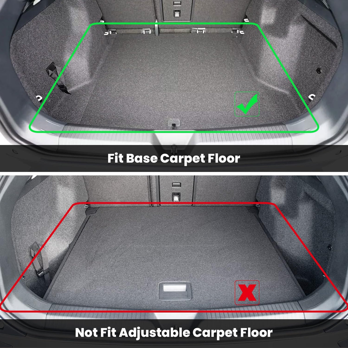 LASFIT Cargo Mat Fit for Volkswagen VW ID.4 2025 2024 2023 2022 2021 All Weather TPE Trunk Liners (Only Fit Non-Adjustable Carpet Floor)