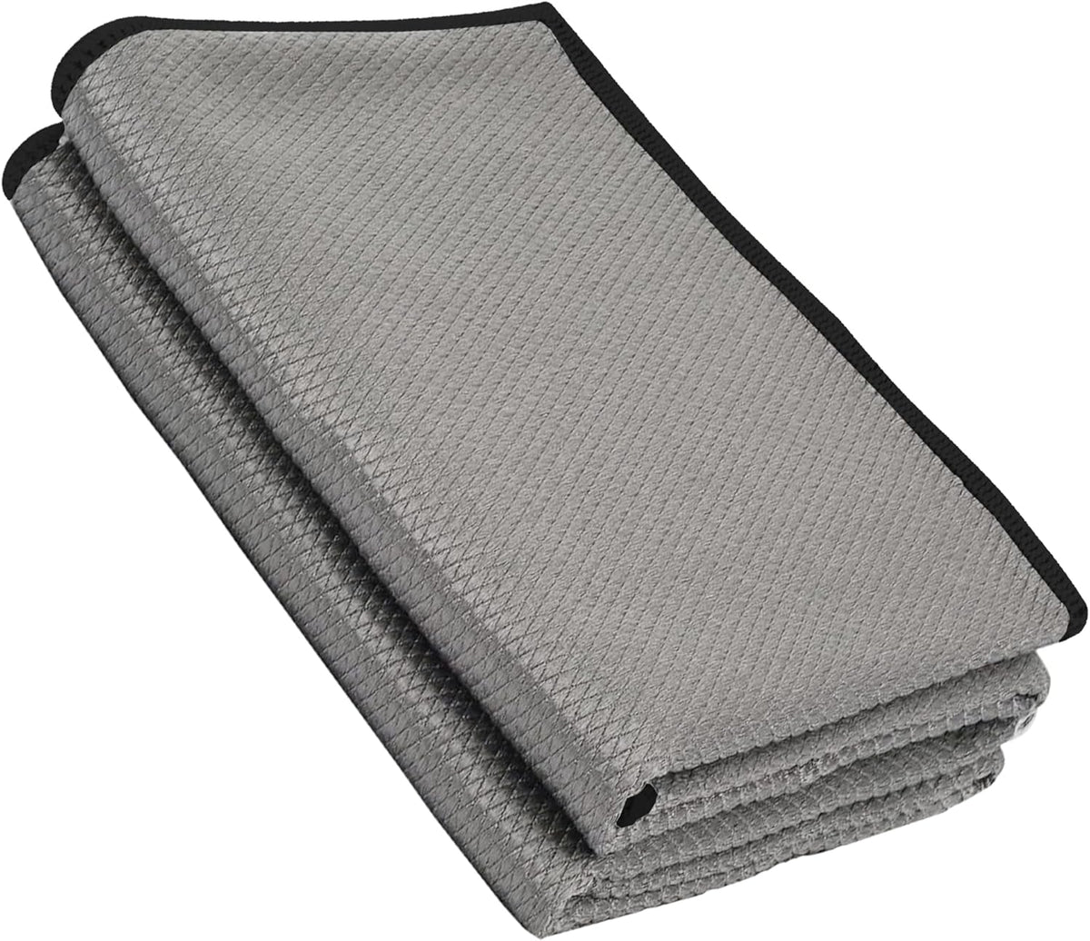 Idea Home Premium Microfiber Cleaning Cloth Ultra Absorbent Streak and Lint Free Fish Scale Large 16 x 24 Polishing Glass Drying Towel (2 Pack)