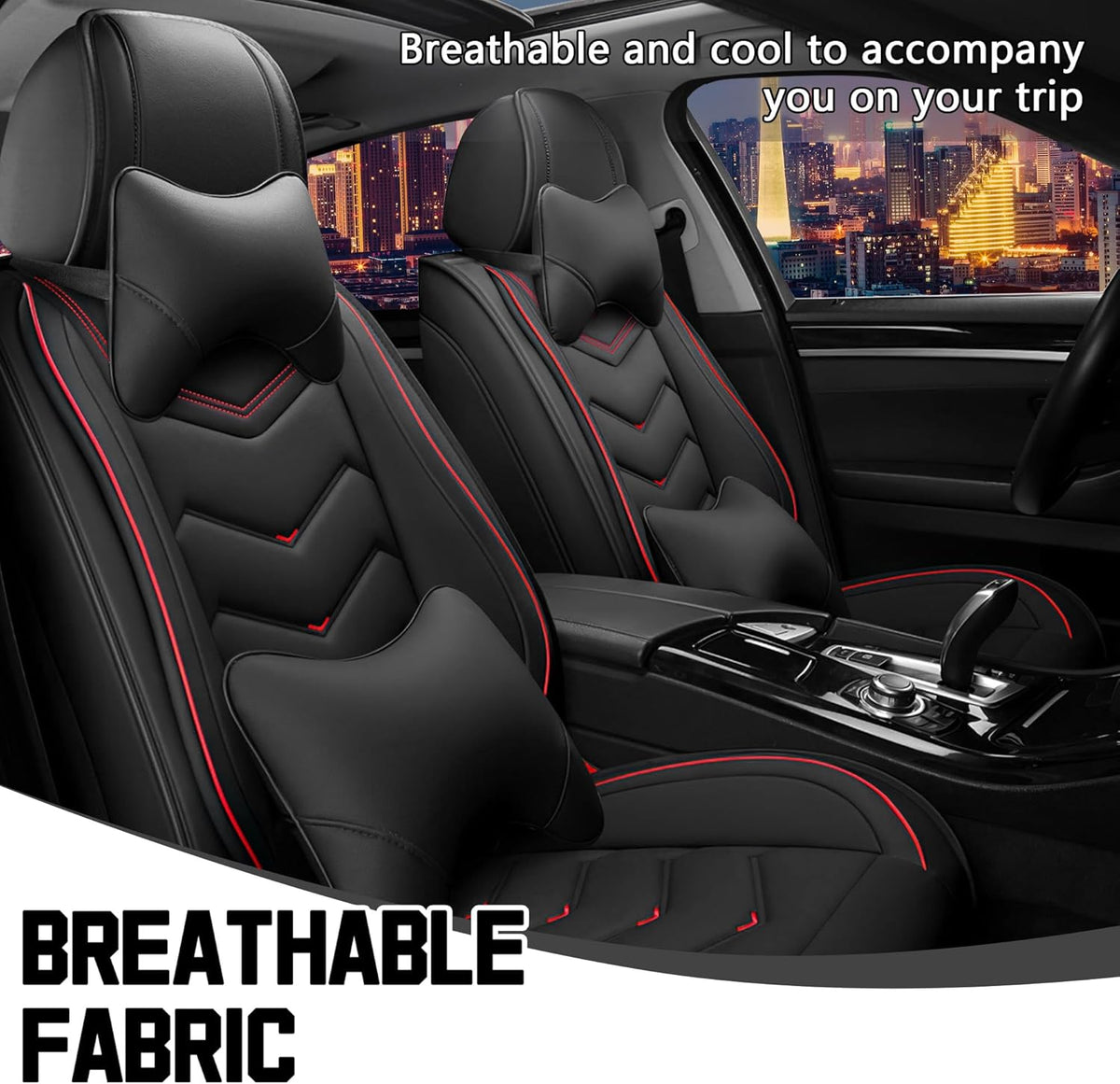 Car Seat Covers for Chrysler Pacifica 2004-2025, Stylish Sport Seat Cover, Premium Nappa Leather Car Seat Cover. Automobile Seat Covers Sets.(Luxury 2 Seats/Black)
