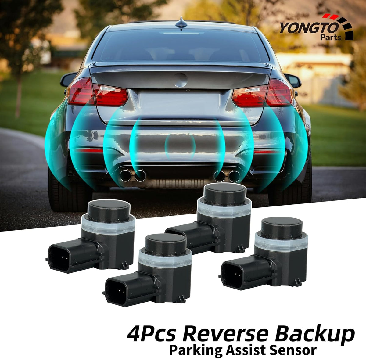 HC3Z15K859A 4Pcs Reverse Backup Parking Assist Sensor Compatible with Ford F-150, F-250/F-350 Super Duty 2015-2018 Replace OE FL3Z15K859AAPTM FL3Z-15K859-B HC3T-15K859-EA