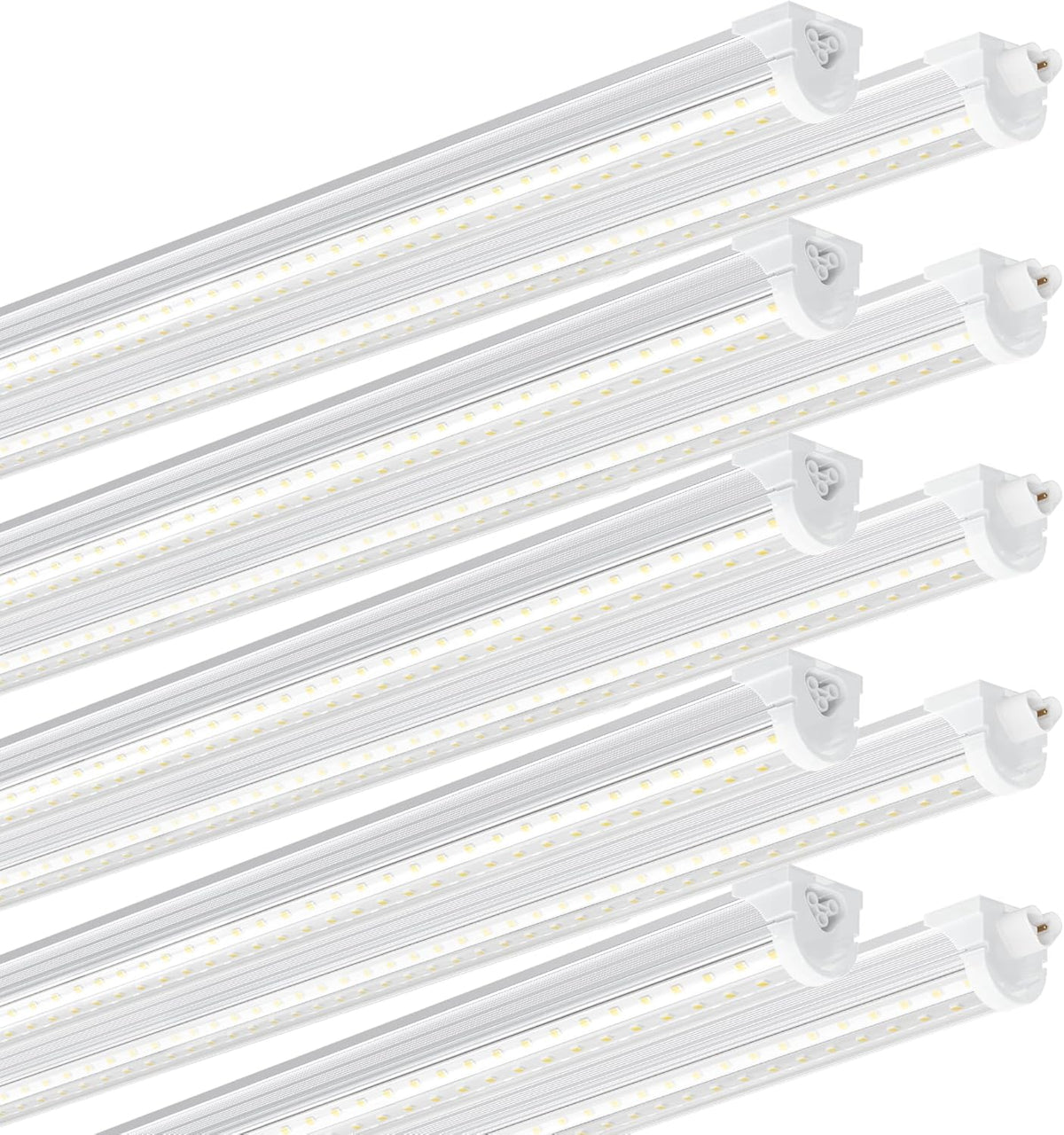 Ensenior 10 Pack 4 FT Led Shop Lights, 5000K Daylight, 5000LM Super Bright, 36W Equivalency 468W, Commercial Bay Lighting, U-Shaped Linkable Shop Lights Plug in for Garage, Workshop, FCC Certified