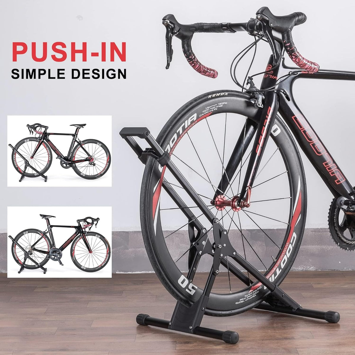 Bike Floor Stand Rack- Indoor Bike Stand for Garage/Home - Bike Storage Bicycle Parking Rack Fit 20”-29” Mountain Road Bikes (2 Bike Rack)