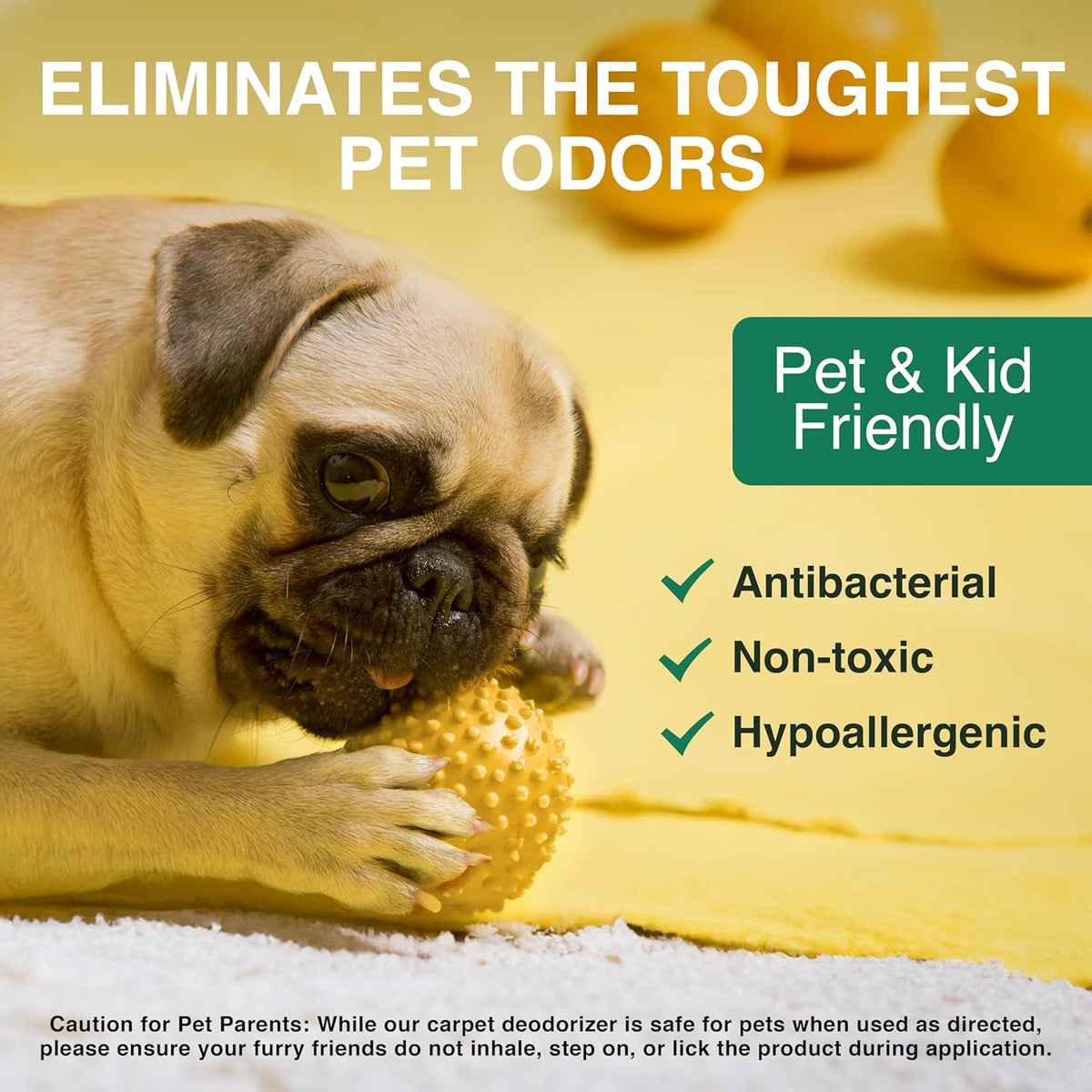 Good Natured Brand | Carpet Deodorizer & Freshener Powder | 47 oz Pet Odor Eliminator for Strong Odor & Pet Urine | Fresh Natural Lemon & Eucalyptus Scent | Safe for Homes with Pets
