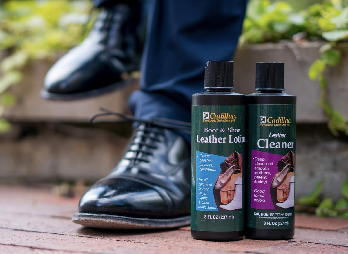 Cadillac Boot and Shoe Leather Lotion 8 Ounces - Cleans, Conditions, Protects, and Polishes Leather Footwear and Accessories