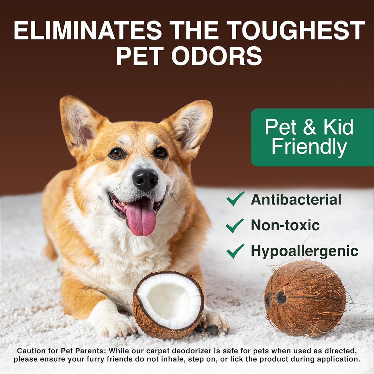 Good Natured Brand | Carpet Deodorizer & Freshener Powder | 31 oz Pet Odor Eliminator for Strong Odor & Pet Urine | Fresh Natural Mahogany Coconut Bliss Scent | Safe for Homes with Pets
