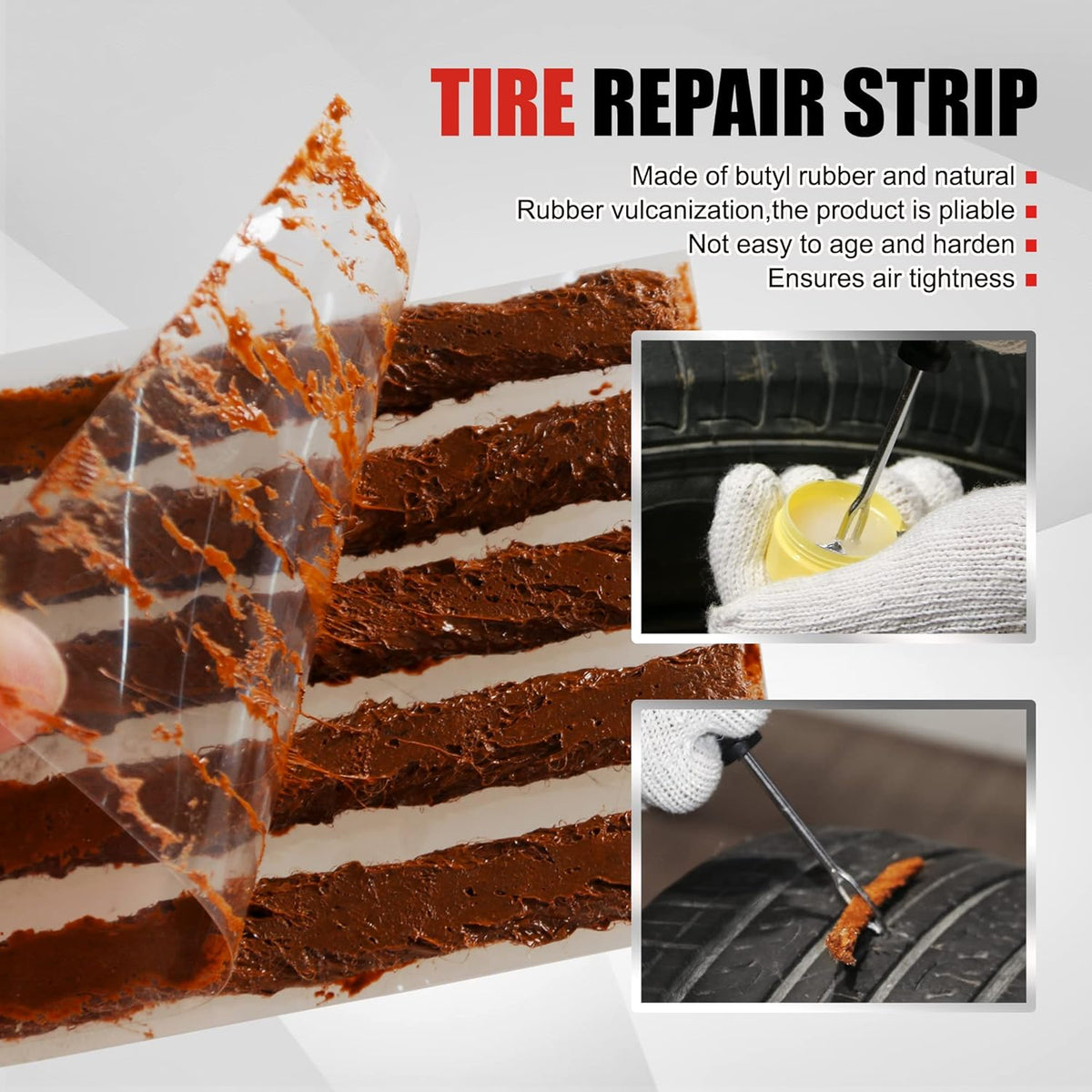 Economical Tire Repair Kit to Fix Punctures and Plug Flats, 10-Piece Value Pack, Ideal for Cars, Trucks, Motorcycles, ATV, with Storage case