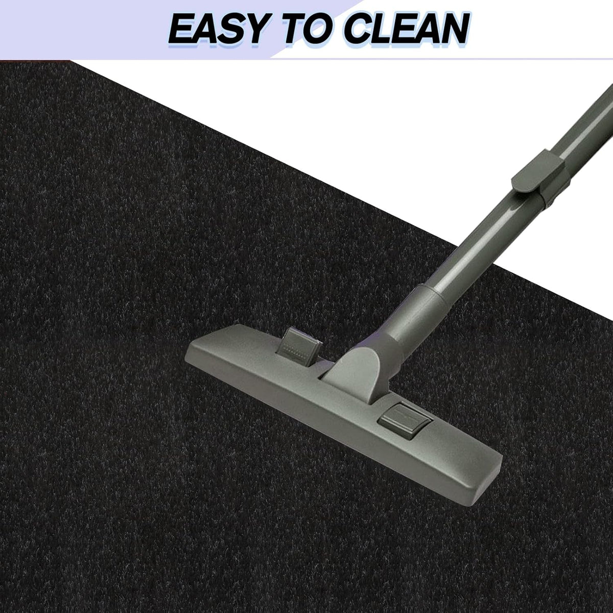 Custom Size Backed Non-Slip Area Rugs Runner, Easy Clean, Waterproof Runner Rugs for Hallway Entryway, Kitchen, Laundry, 3FT x 43FT, Black