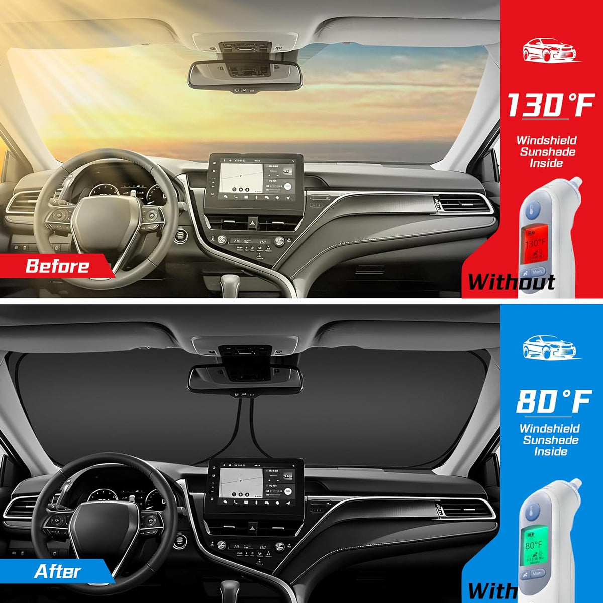 ARISMOTOR Windshield Sun Shade for Kia EV6 2022-2025 2026, Custom Fit Foldable Front Window Sunshade Sun Visor Protector, Block UV Rays Keep Your Car Cooler