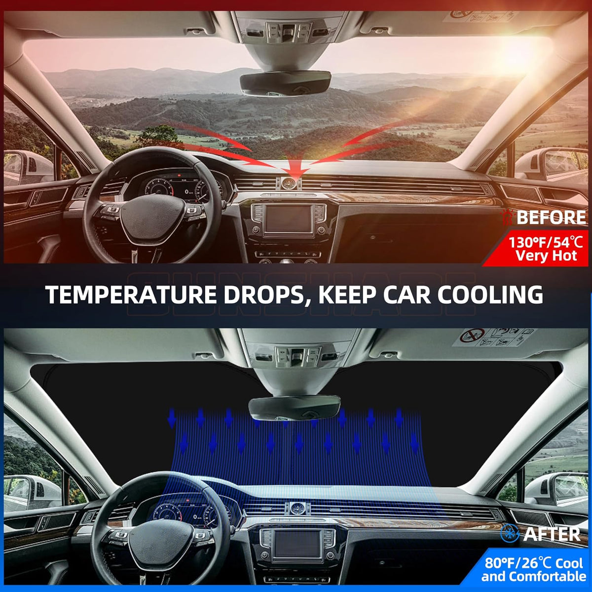 Windshield Sun Shade for S-ubaru Legacy 2020-2025 Foldable Sunshade Custom Fit Front Window Car Interior Accessories Protector Blocks UV Rays