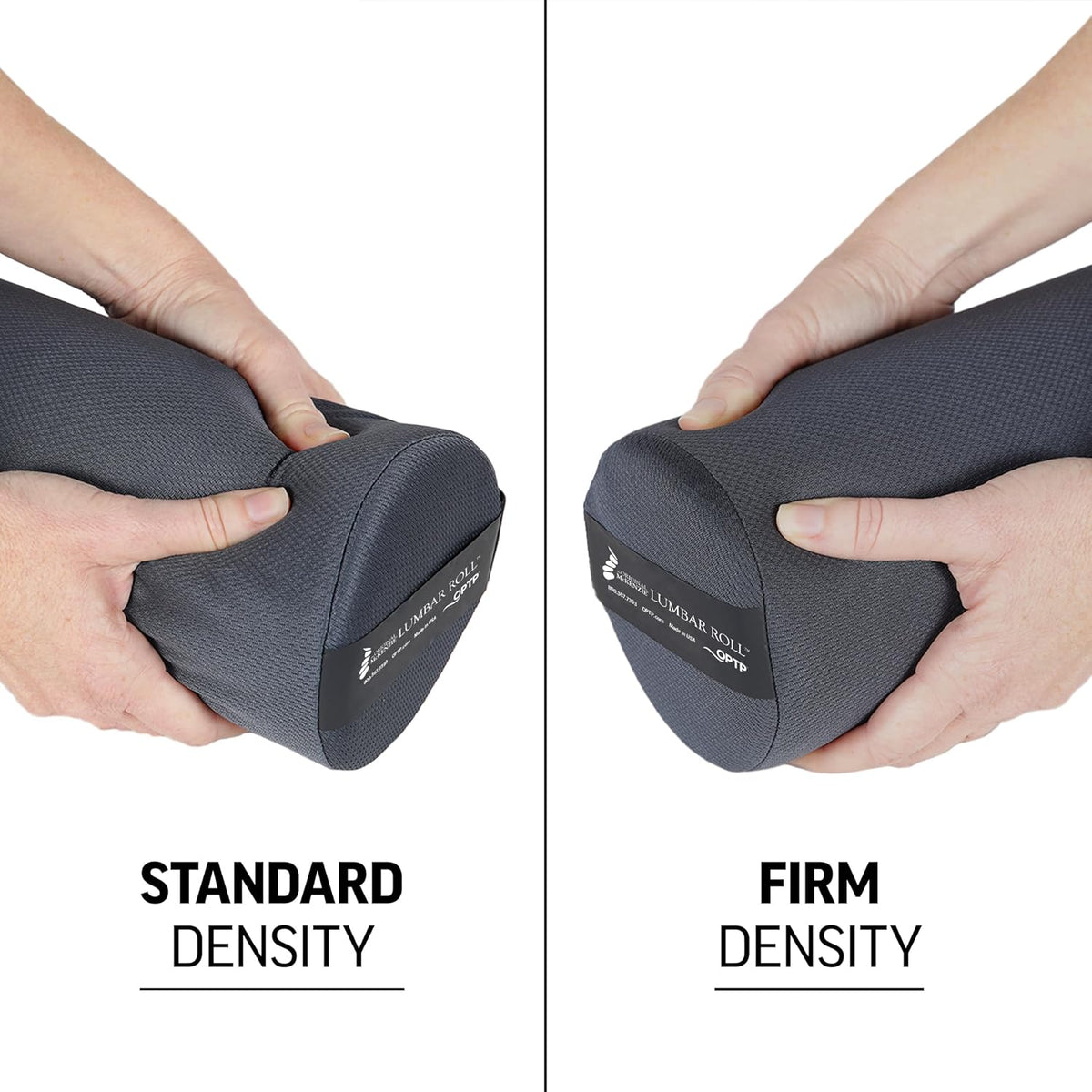 OPTP The Original McKenzie Lumbar Roll – USA-Made Low Back Lumbar Support for Office Chair & Car Seat Back Support Cushion. The Preferred Lumbar Pillow by Physical Therapists - Firm Density