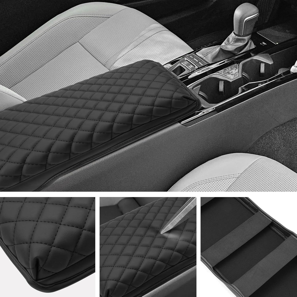 SXCY for 2025 Toyota Camry Armrest Cover for Toyota Camry 2025 Accessories 2025 Camry Center Console Cover 2024 Camry Middle Console Cover (25 Camry Armrest Pad(Rhombus Style))