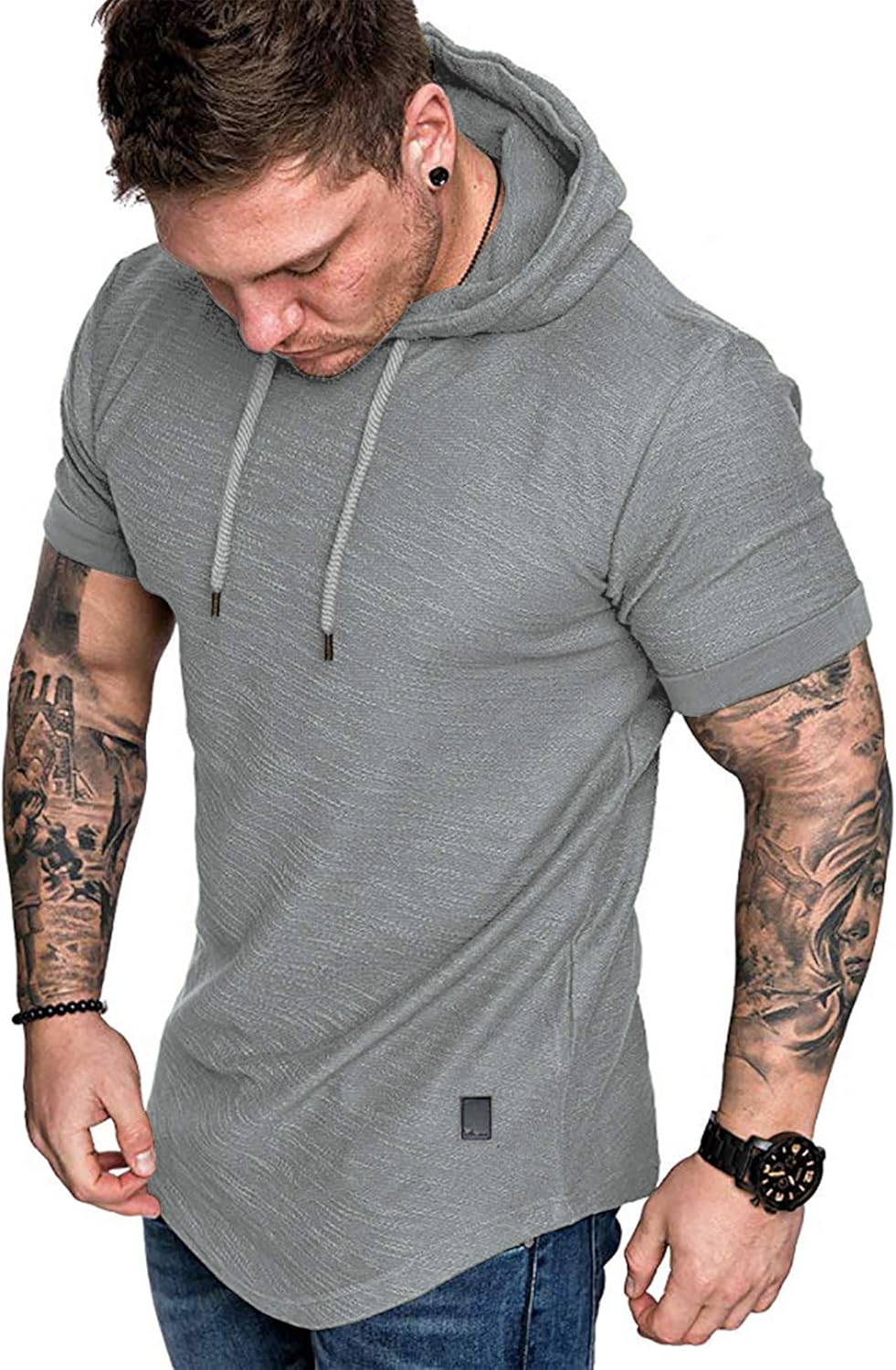Lexiart Mens Fashion Athletic Hoodies Sport Sweatshirt Solid Color Fleece Pullover