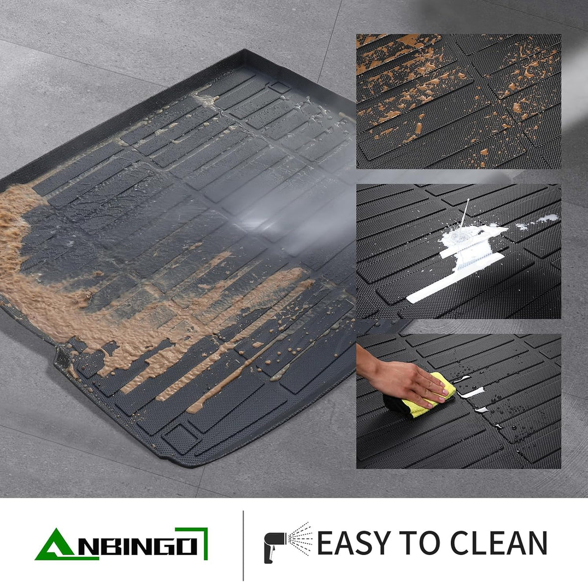 ANBINGO®-Floor Mats & Cargo Liner for 2022-2026 Toyota Corolla Cross FWD & Hybrid AWD (Not for Fuel AWD),1st 2nd Row with Trunk Mat,TPE All Weather Waterproof Corolla Cross Car Mats Black