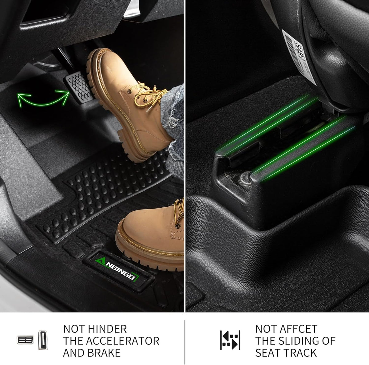 ANBINGO®-Floor Mats Custom for Dodge Challenger RWD 2015-2023 All Weather Challenger RWD Mats Protection TPE Automotive Challenger RWD Floor Mat Fits Full Set Accessories, Black