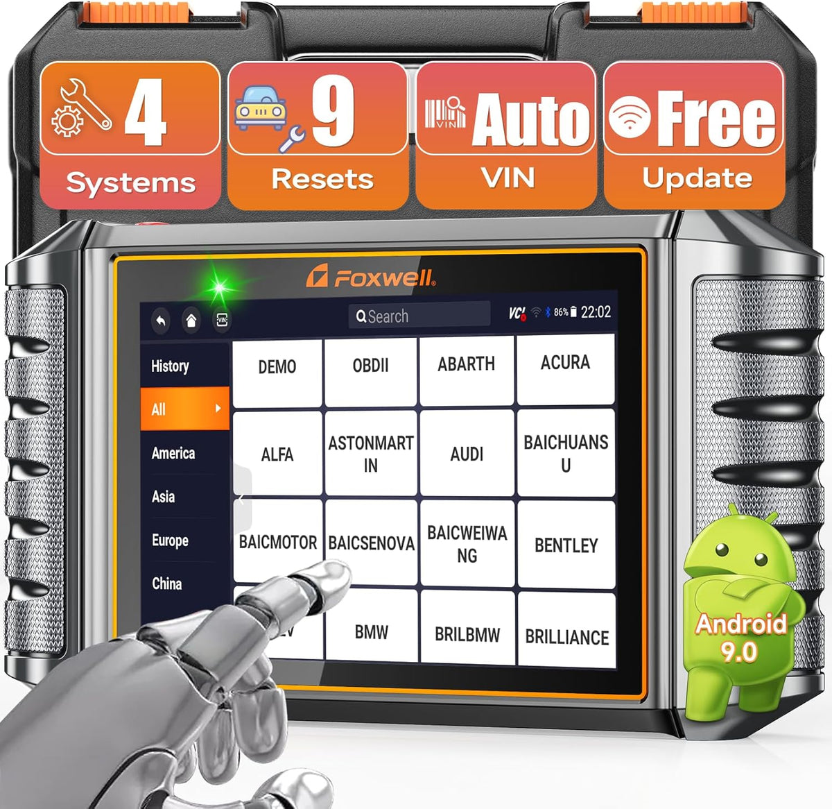 2025 FOXWELL NT716 OBD2 Scanner Bidirectional Control 9+ Resets Scan Tool ABS SRS Transmission Engine Diagnostic Code Reader WiFi Update Injector Coding/D-P-F/BMS/ABS Bleed/Oil/EPB/TPMS/SAS/Throttle