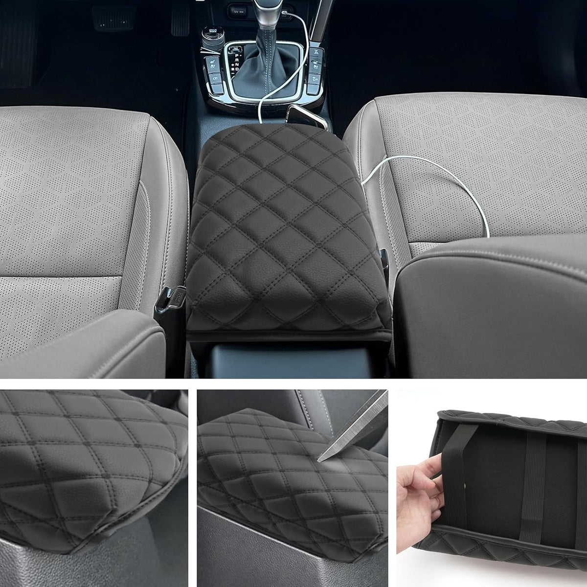 SXCY for 2024 2025 Kia Seltos Armrest Cover for Kia Seltos 2025 Accessories 2021-2024 2025 Seltos Center Console Cover Pad 2024 2025 Seltos Middle Console Cover (Thick Soft Pad)