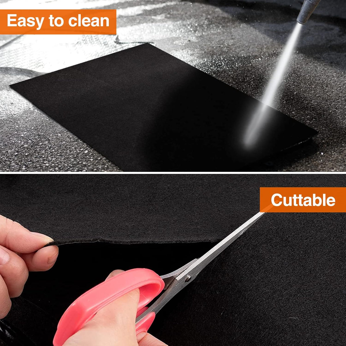 Extra Large 6.6 x 16.4ft Garage Floor Mat- Absorbent/Waterproof Oil Maintenance Mat to Protect Garage Floor Surface- Reusable Oil Spill Mat for Under Car Garage Shop Parking Floor Driveway (Black)
