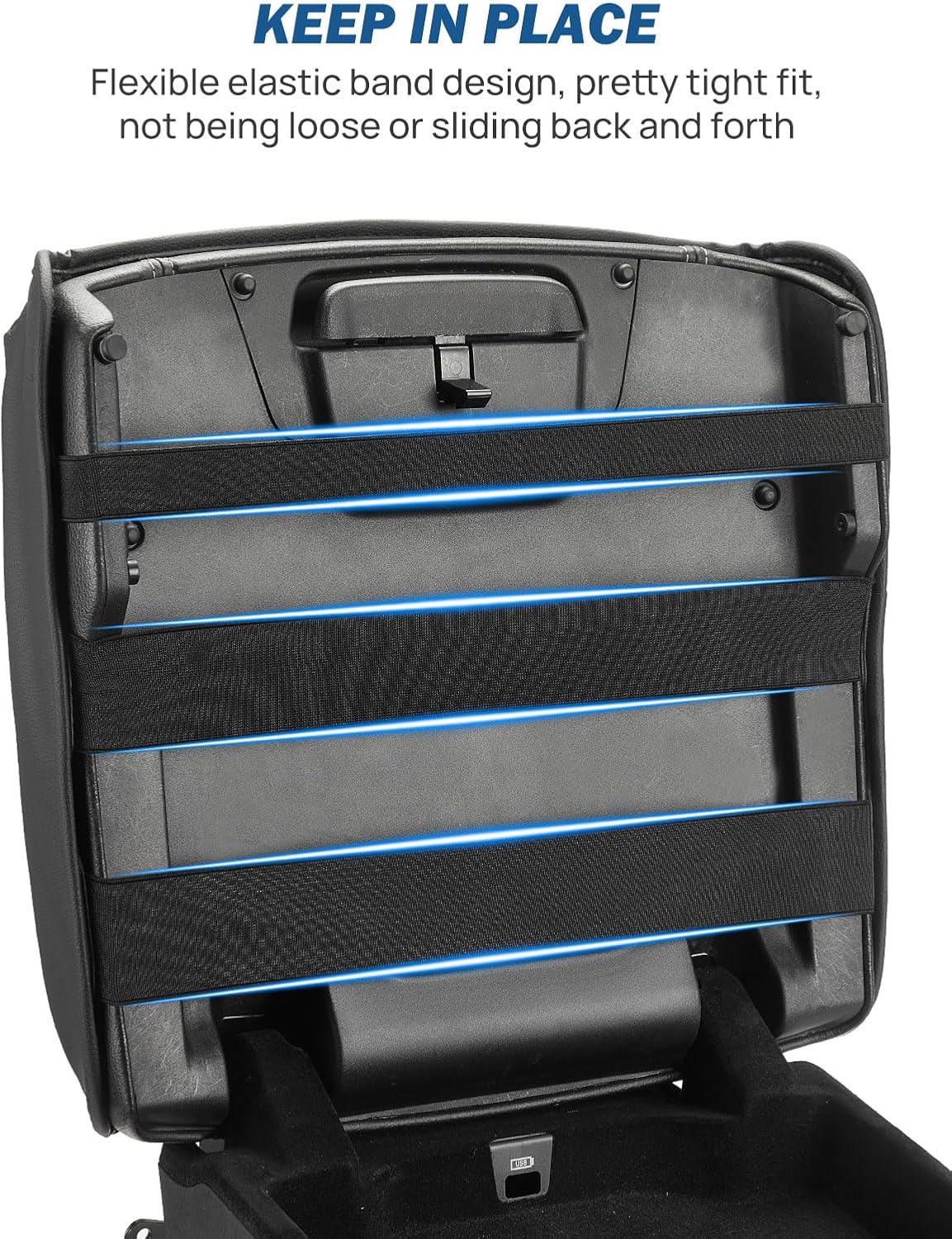 JOYTUTUS Center Console Cover Compatible with 2019-2025 Ram 1500 2500 3500, Leather Arm Rest Armrest Cover for Car, Durable Middle Console Cover Lid, Car Arm Rest Cover Pad Cushion Replacement