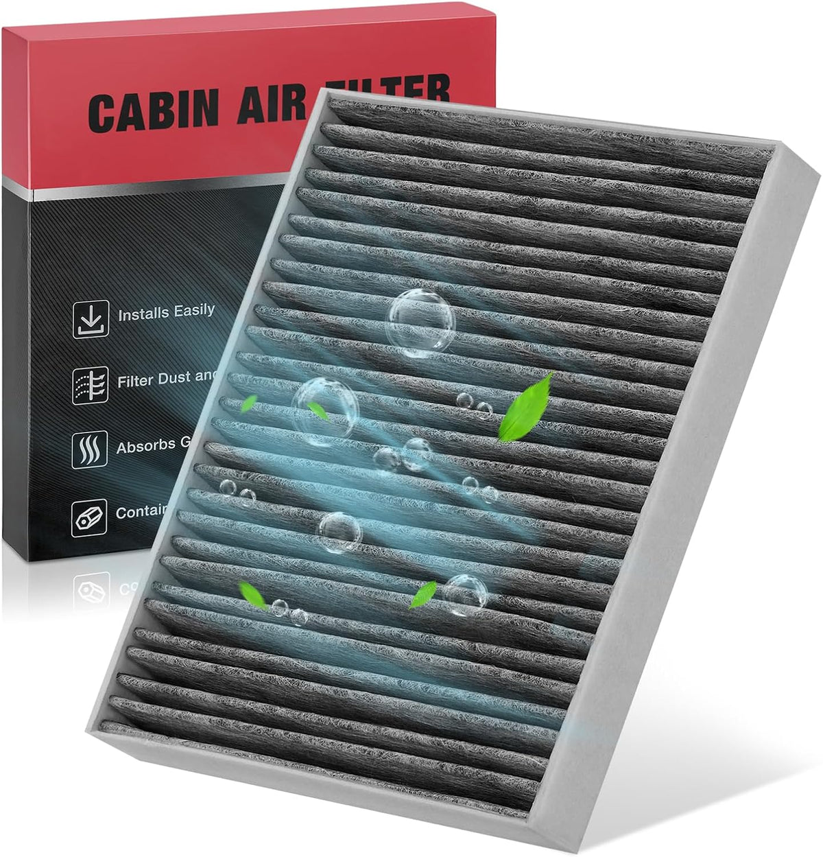 BDFHYK Cabin Air Filter with Activated Carbon Compatible with Ford Explorer 2011-2019, Flex 2009-2019, Taurus 2015-2019, Compatible with Lincoln MKT 2010-2019, MKS 2010-2016, Replace# CF11176