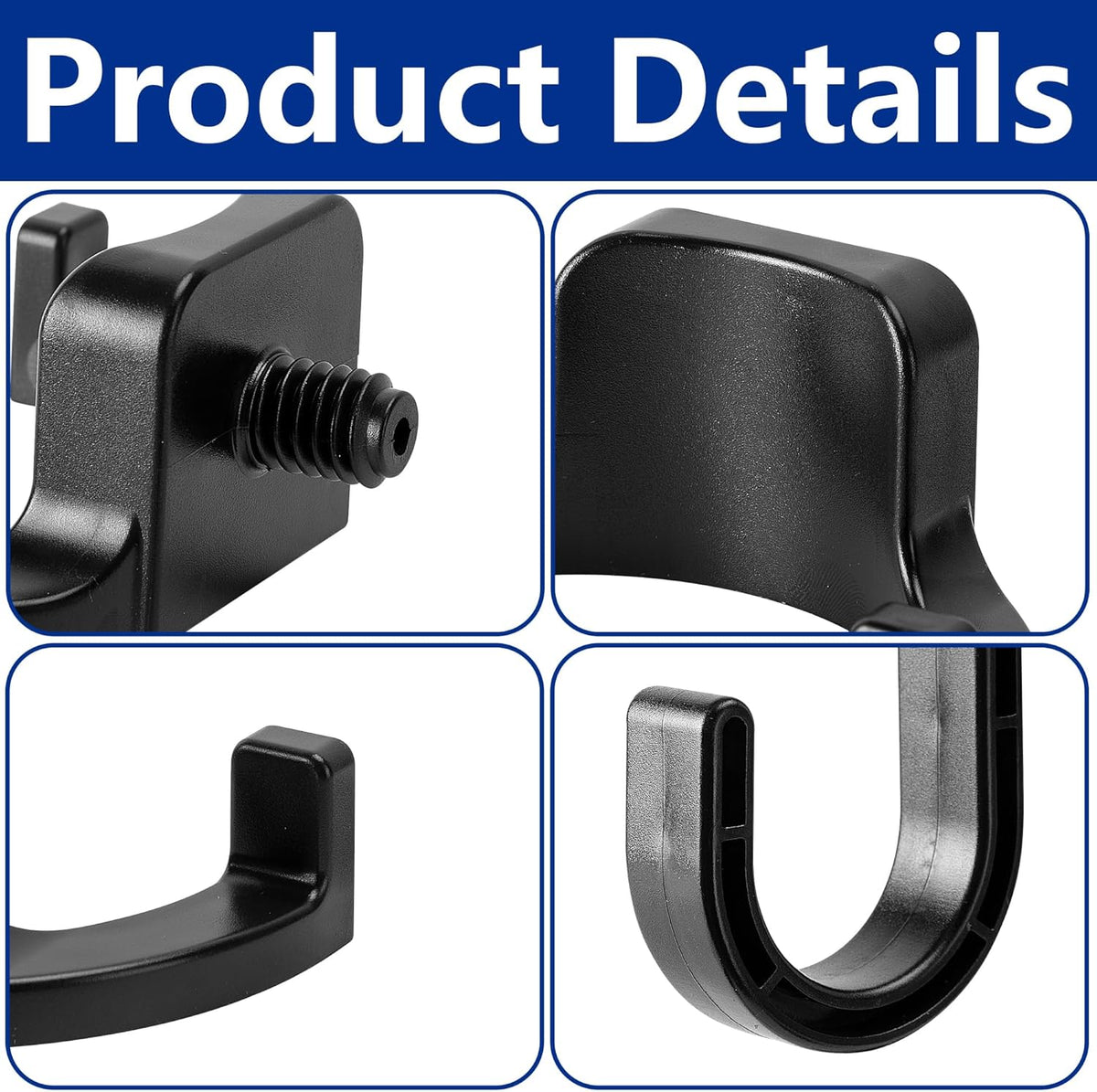 6 Pcs ABS Storage Shed Tool Hooks,Shed Tool Hangers Include J-Shape,U-Shape and V-Shape,Storage Shed Shelves Accessories for Organizing Tool, Ladders, Bulk Items