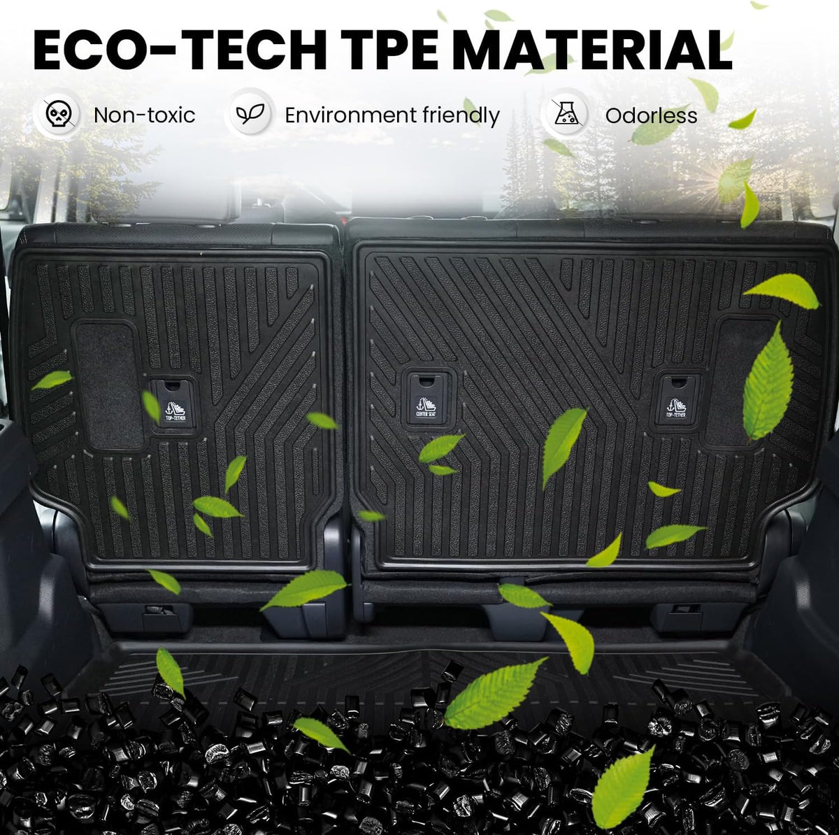 LASFIT Premium Extra Thick Rear Seat Back Covers for Toyota 4Runner 2025 Seat Back Cover | TPE Custom Fit Waterproof 4 Runner 2025 5/7 Seater Second Row Back Seat Backrest Protector Mat Liner