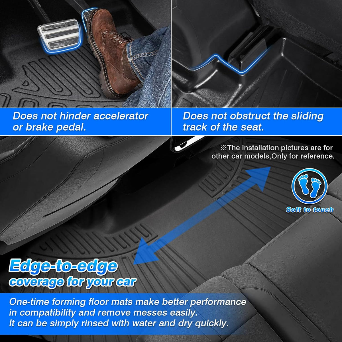Cartist Floor Mats Fit for Chevrolet Blazer EV 2024 2025 2026/Cadillac Lyric 2023-2025 2026 All Weather Floor Mat Heavy Duty Carpet Protection