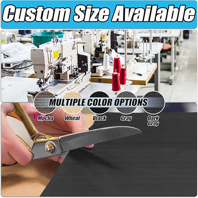 Amagenix 90% Pergola Shade Cover 10'X 19' Dark Gray Sun Shade Cloth with Grommets for Outdoor Garden Patio Porch-Commercial Grade 200 GSM-Cable Zip Ties Included (We Customized)