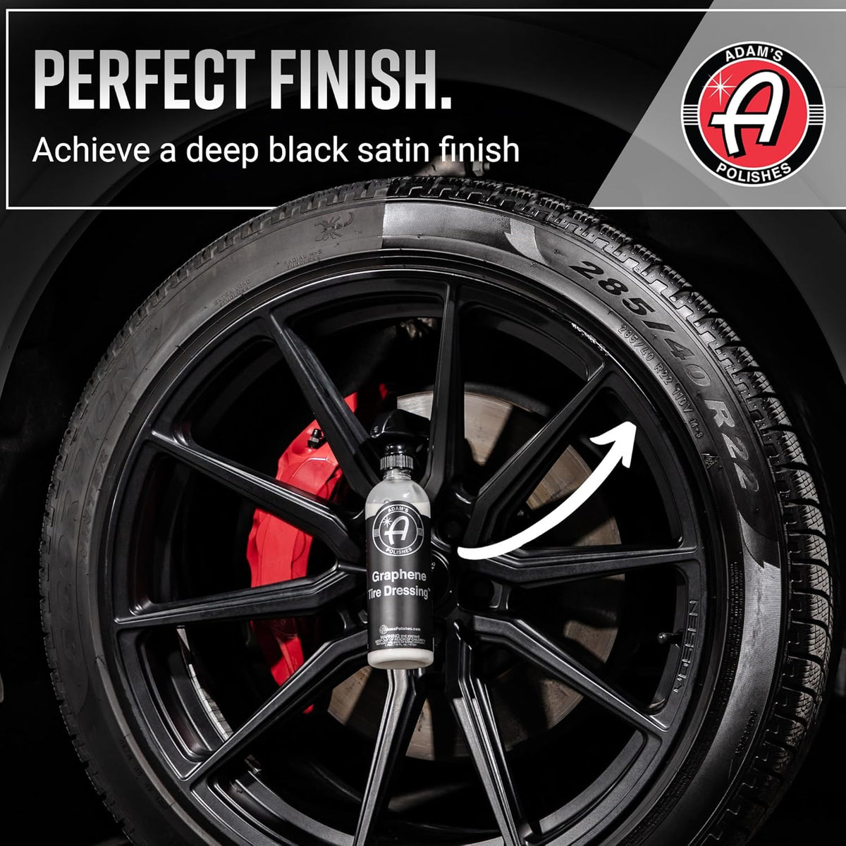 Adam's Polishes Graphene Tire Dressing - Deep Black Finish W/Graphene Non Greasy Car Detailing | Use W/Tire Applicator After Tire Cleaner & Wheel Cleaner | Ceramic Coating Like Tire Protection