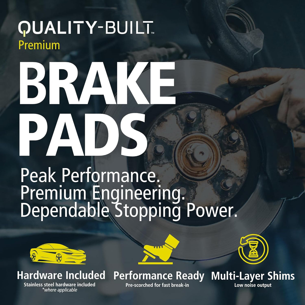 Premium Semi-Metallic Front Brake Pads (1001-0783M) Replacement for Volvo 850 1997-1993, C70 2004-1998, S70 2000-1998, V70 2000-1998